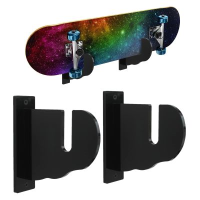 BiJun Skateboard Wall Mount, Snowboard Wall Mount Display, Acrylic Horizontal Skateboards Rack, Skateboard Storage Hanger (Transparent)