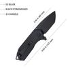 KUBEY Campe KU203 Folding Pocket Knife Compact Everyday Carry with 2.4" Tanto Balde and G10 Handle with Flipper Open for Camping Hunting and Outdoor (Full Black) view 2