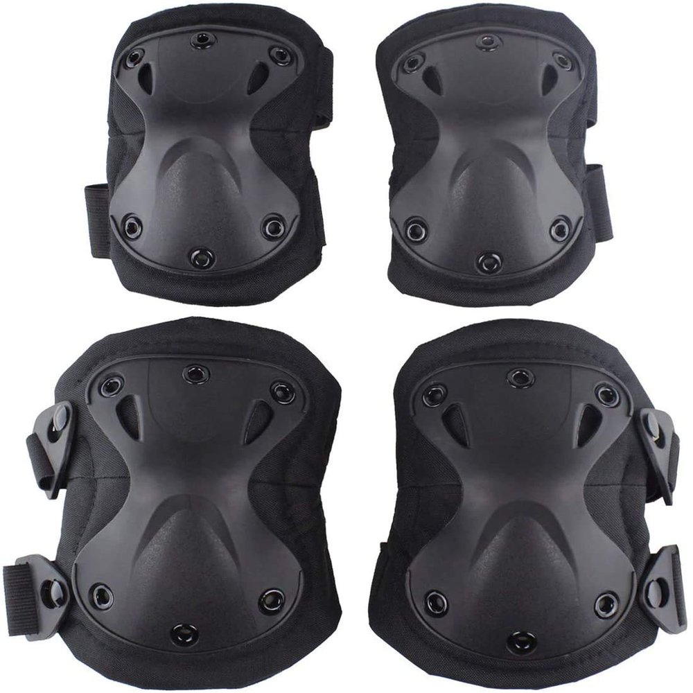 Tarnnetz Tactical Military Camo Knee Pads and Elbow Pads Set for Airsoft Paintball Hunting Army Skate Outdoor Sports