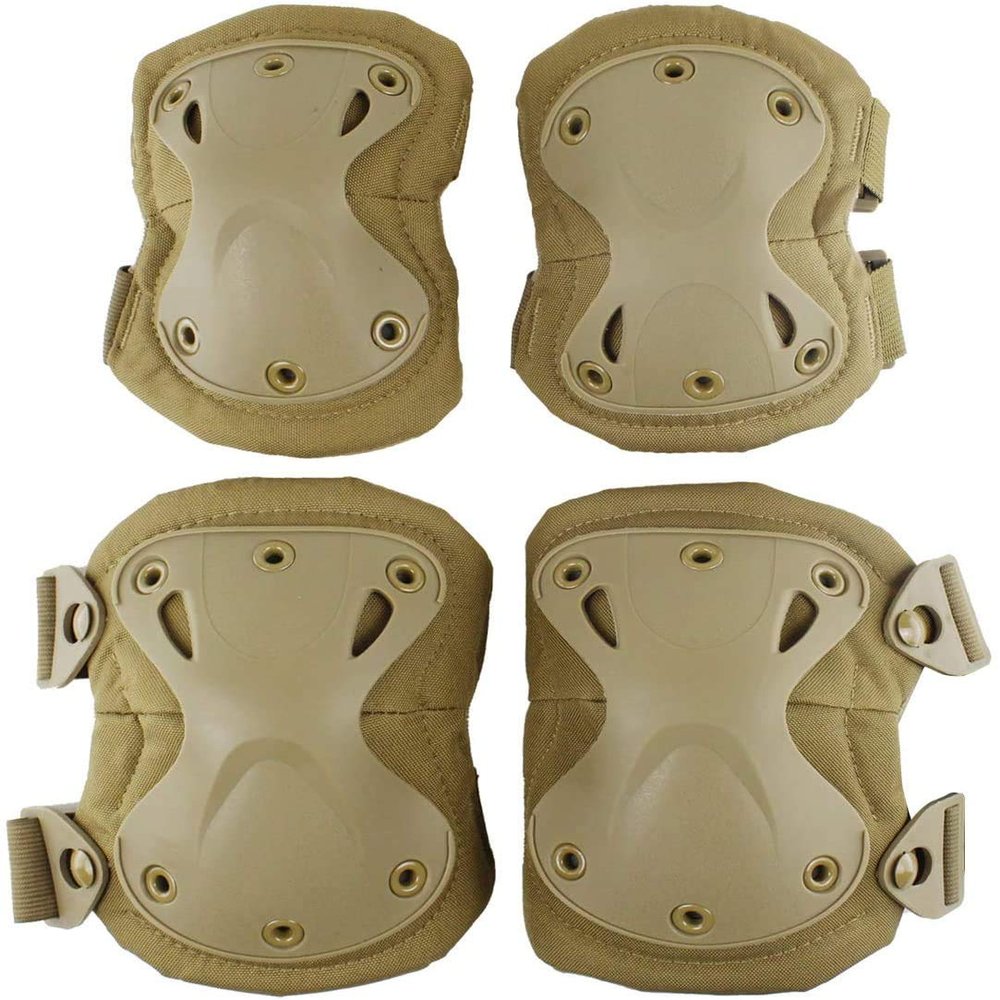 Tactical Military Camo Knee Pads and Elbow Pads Set for Airsoft Paintball Hunting Army Skate Outdoor Sports