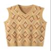 ZHILI Mens Casual Argyle Sweater Vest V-Neck Sleeveless Pullover Knitwear Vests_Yellow_XX-Large view 1