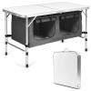48''Portable Folding Table Table Outdoor Table, Camping Table with Storage Organizer, Lightweight Waterproof Durable for Camping Picnic Hiking Travel Garden Patio Yard Barbecue view 1