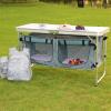 48''Portable Folding Table Table Outdoor Table, Camping Table with Storage Organizer, Lightweight Waterproof Durable for Camping Picnic Hiking Travel Garden Patio Yard Barbecue view 2