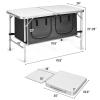 48''Portable Folding Table Table Outdoor Table, Camping Table with Storage Organizer, Lightweight Waterproof Durable for Camping Picnic Hiking Travel Garden Patio Yard Barbecue view 3