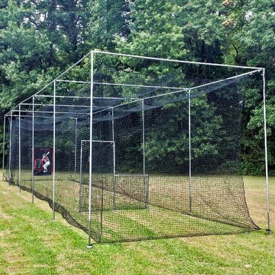 Jones Sports 42PLY Medium Duty #24 Batting CAGE with EZ Frame KIT for Baseball, Softball, Backyard Sports (12'H x 12'W x 55'L (#24)(Long Poles Not Included))