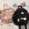 Eagerrich Cute Mini Backpack with Cute Pin Accessories Plush Pendant Small backpack Aesthetic Mini Backpack for School(Black-2) view 2