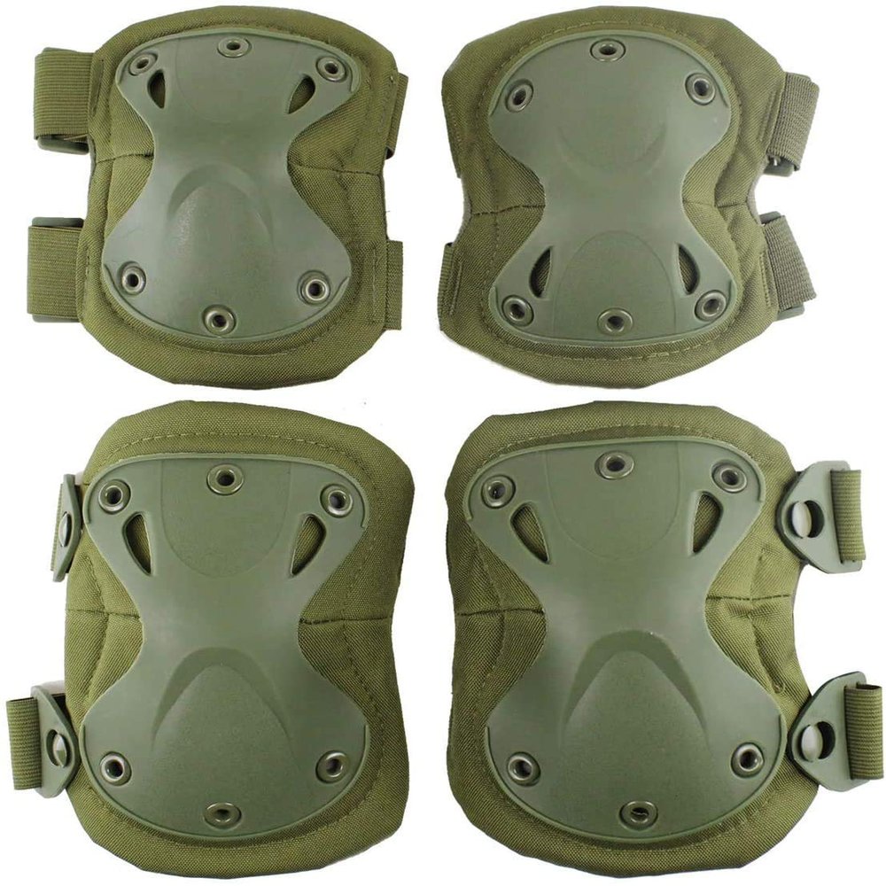 Tarnnetz Tactical Military Camo Knee Pads and Elbow Pads Set for Airsoft Paintball Hunting Army Skate Outdoor Sports