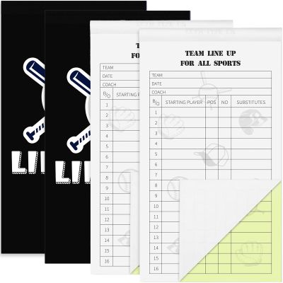Junkin Baseball Softball Lineup Cards, 4.53 x 7.87 Inch Lineup Sheets 30 Games with 16 Player Roster Baseball Scorebook Coaching Accessories for Coaches Umpires, 4 Part Carbonless Copies (60 Sets)