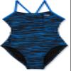 TYR Girl's Durafast Elite Cutoutfit Swimsuit, Blue, 24 view 1