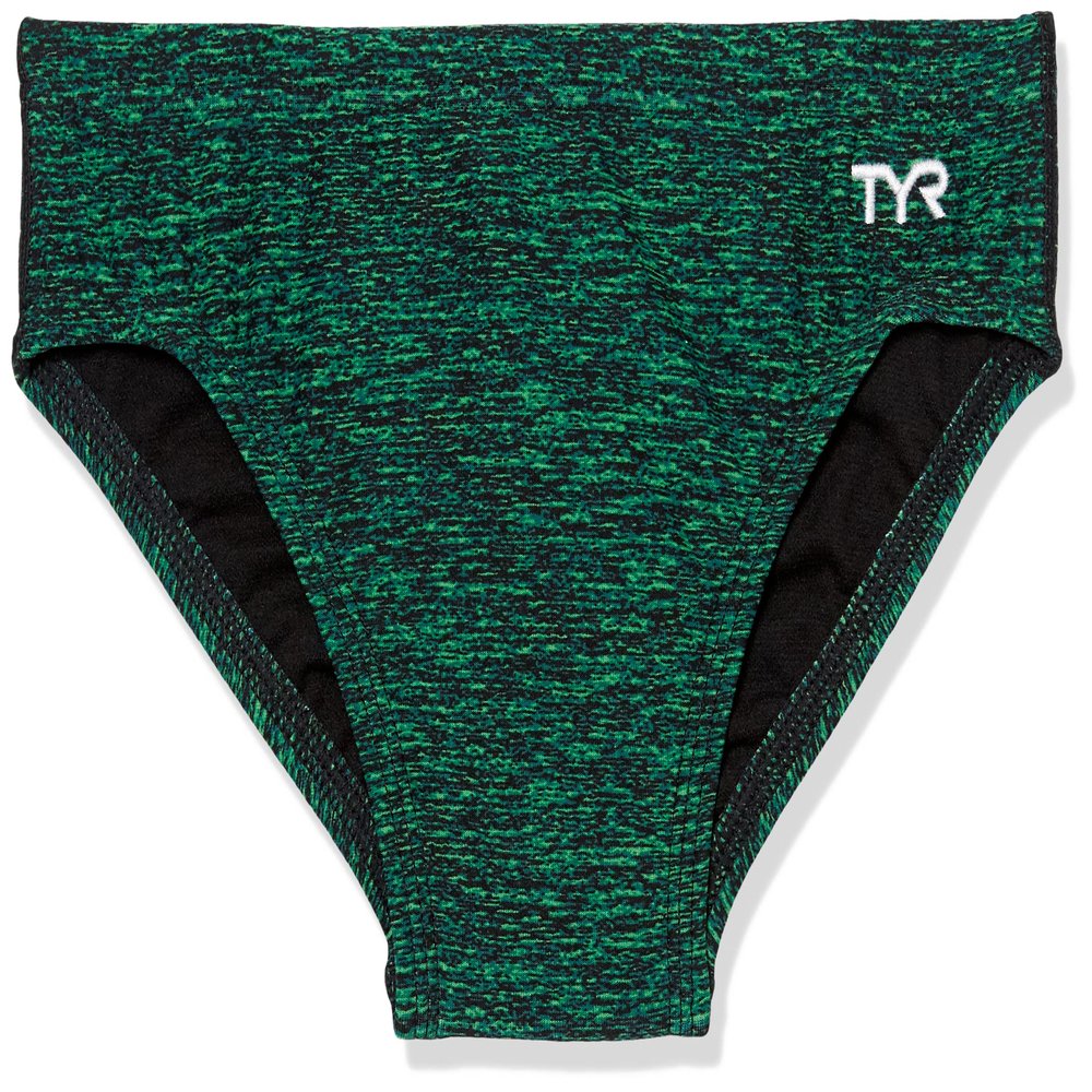 TYR Boy's Durafast Elite Racer Brief Swimsuit, Green, 24