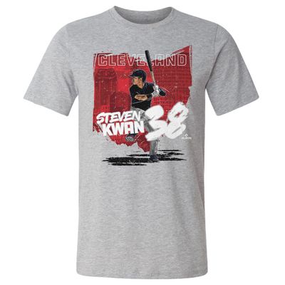 500 LEVEL Steven Kwan Shirt (Cotton, XX-Large, Heather Gray) - Steven Kwan Cleveland State WHT