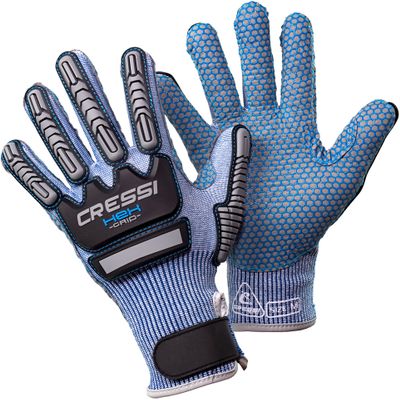 Cressi HEX Grip Gloves, Blue, M