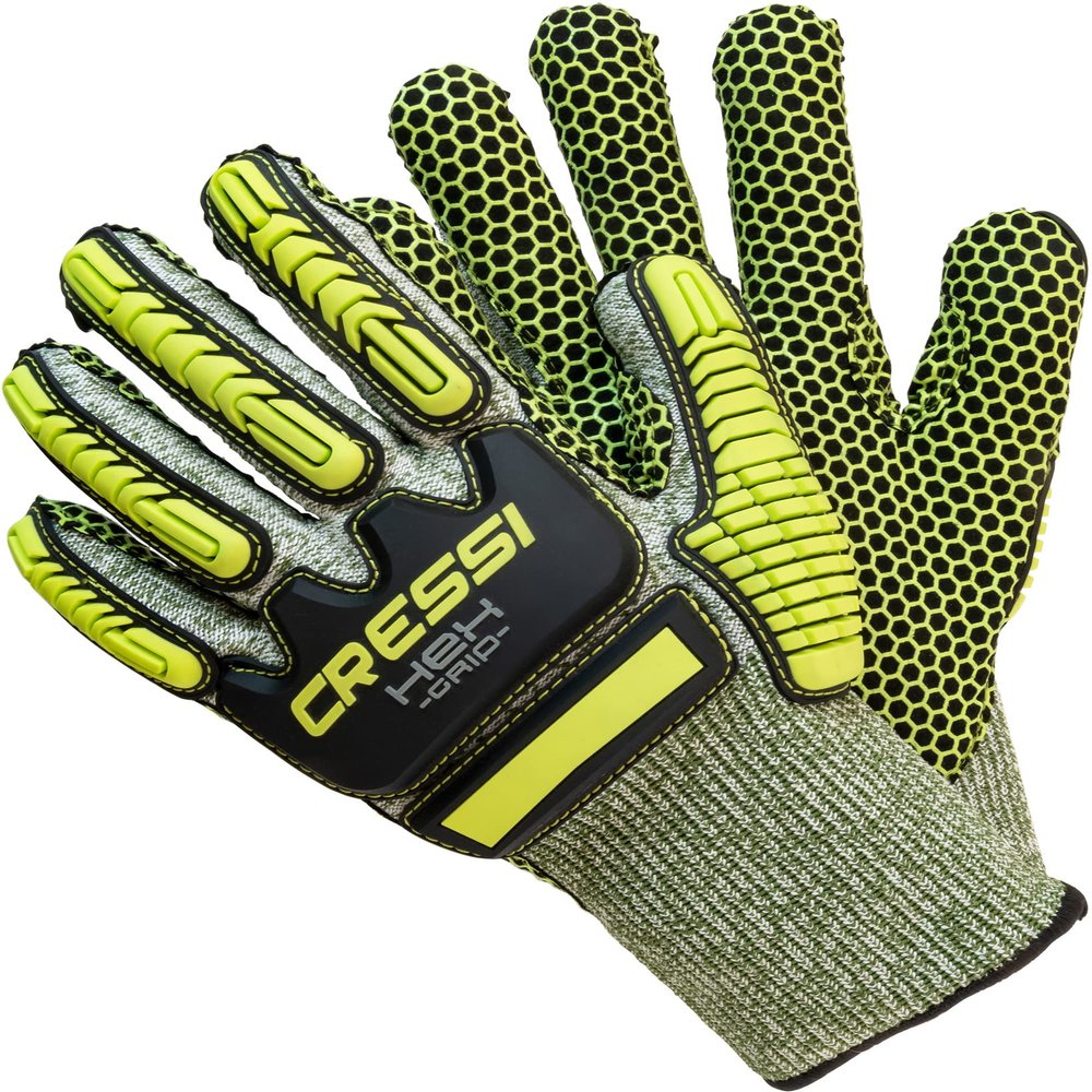 Cressi HEX Grip Gloves, Lime, M