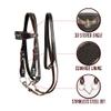 Y.J TAILS Leather Horse Bridle, Adjustable Western Browband Bridles for Horses with Bits and Detachable Leather Reins (S (Below 1.2 Meters), Black) view 3