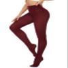 DUCMODA Womens 80 Denier Opaque Tights, Women's Soft Solid Color Footed Pantyhose, High Waist Stocking with 30+ Colors-S-M-Wine Red view 1