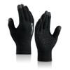 COOLJOB Warm Fleece Knit Winter Gloves for Men Women, Touch Screen Fingers, Non-slip Silicone Grip and Elastic Cuff (1 Pair S, Pure Black) view 1