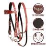 Y.J TAILS Leather Horse Bridle, Adjustable Western Browband Bridles for Horses with Bits and Detachable Leather Reins (S (Below 1.2 Meters), Red) view 3