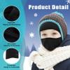 2 Pack Kids Balaclava Face Mask for Boys Girls, Windproof Winter Hat Ski Mask for Cold Weather, Breathable Face Warmer for Sports Skiing Cycling-7 Black Gray view 3