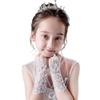 LeJulyeekay Lace Communion Gloves Wedding Pageant Princess Flower Girls Gloves (B3-ivory) view 1