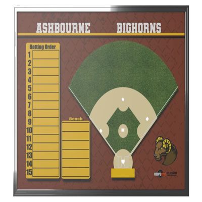 HOOPSKING Custom Baseball or Softball Dry Erase Coaching Board | Hang on Office or Locker Room Wall | 36x24 & 24x18 | Great Gift for Baseball or Softball Coach