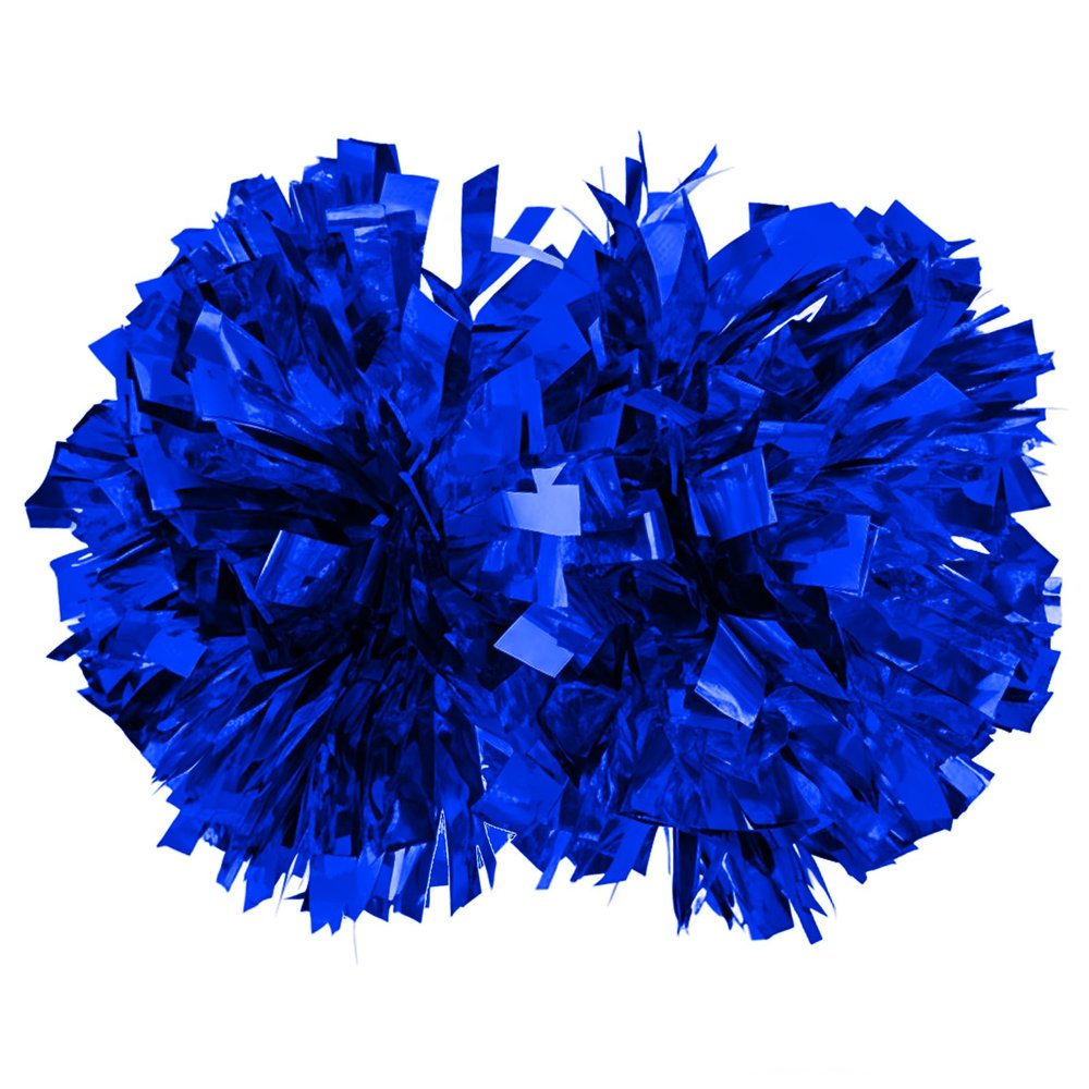 aiviwiai Professional Metallic Cheerleading Pom Poms with Baton Handle, 1 Pair Vibrant Cheerleader Poms for Cheer Squad Spirit, Dance Performance Gear, Team Sports Accessories