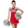 aiviwiai Professional Metallic Cheerleading Pom Poms with Baton Handle, 1 Pair Vibrant Cheerleader Poms for Cheer Squad Spirit, Dance Performance Gear, Team Sports Accessories view 4