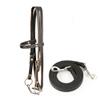 Y.J TAILS Leather Horse Bridle, Adjustable Western Browband Bridles for Horses with Bits and Detachable Reins (L (Above 1.2 Meters), Black) view 1