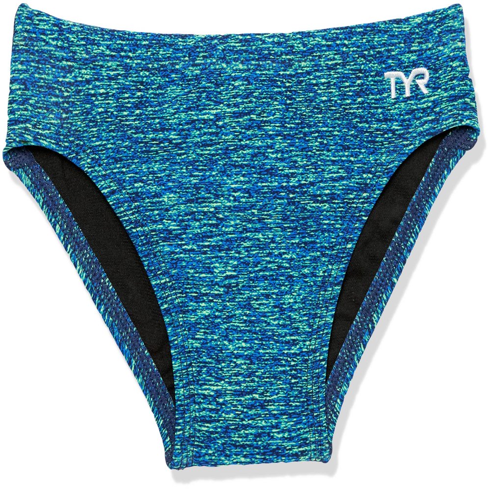 TYR Boy's Durafast Elite Racer Brief Swimsuit, Blue/Green, 22