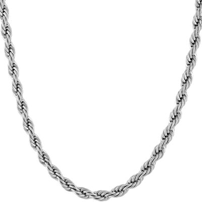 LIFETIME JEWELRY 5mm Chain for Men & Women Diamond Cut Rope Chain for Men & Necklace Chain for Women 16 to 36 Inch Black | Gunmetal | Stainless Steel (16 inches, Stainless Steel)
