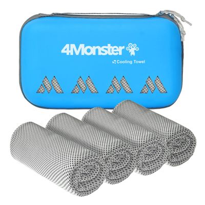 4Monster Cooling Towel for Neck and Face,Microfiber Cold Towel for Hot Weather,Quick Dry Ice Chilly Towel Cooling Rags for Neck Stay Cold for Gym,Yoga,Sport,Running,Camping,(40 x 12 inches, Gray)