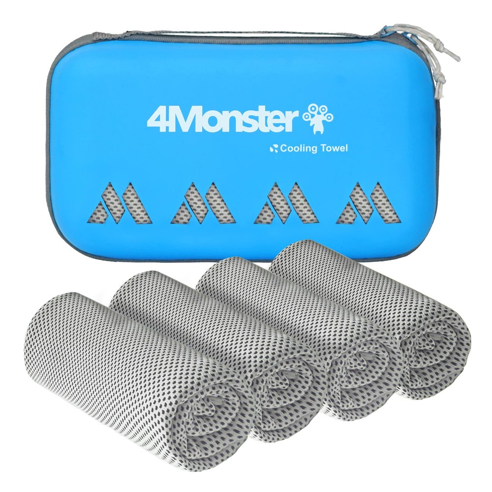 4Monster Cooling Towel for Neck and Face,Microfiber Cold Towel for Hot Weather,Quick Dry Ice Chilly Towel Cooling Rags for Neck Stay Cold for Gym,Yoga,Sport,Running,Camping,(40 x 12 inches, Gray)
