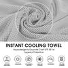 4Monster Cooling Towel for Neck and Face,Microfiber Cold Towel for Hot Weather,Quick Dry Ice Chilly Towel Cooling Rags for Neck Stay Cold for Gym,Yoga,Sport,Running,Camping,(40 x 12 inches, Gray) view 2