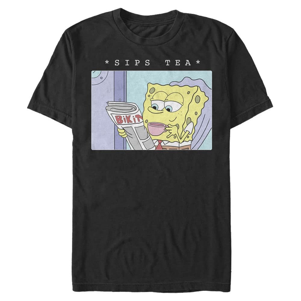 Nickelodeon Men's Tall Bob Sips Truth, Black, 4X-Large Big