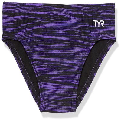 TYR Boy's Durafast Elite Racer Brief Swimsuit, Purple, 22
