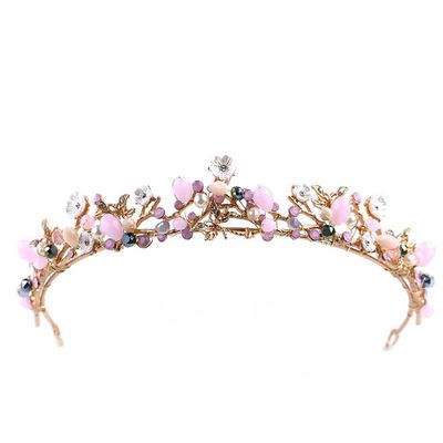 1pc crystal flower wedding headpiece for bride rhinestone flower tiara bride tiara princess women pageant wedding headband bridal crown Miss accessories