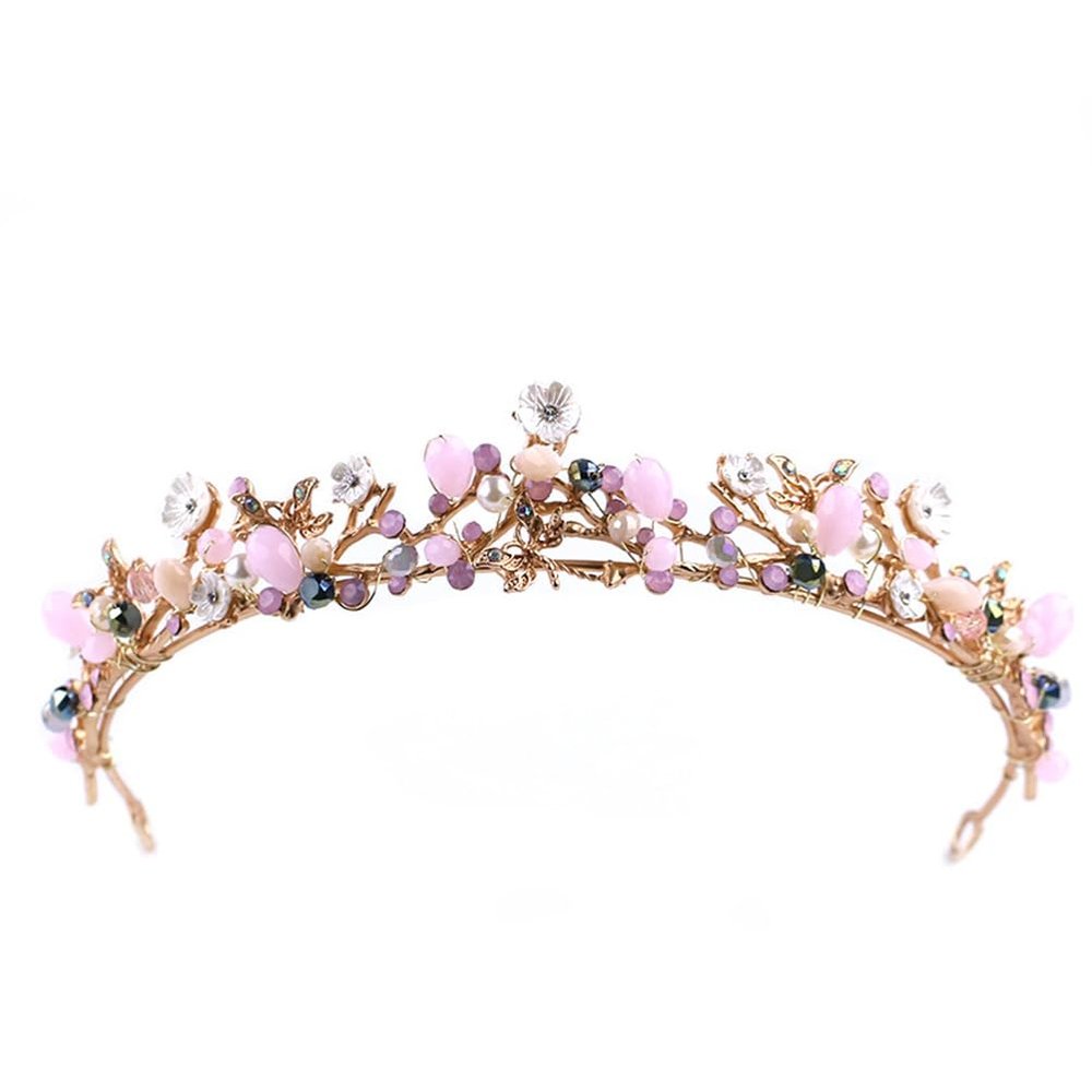 1pc crystal flower wedding headpiece for bride rhinestone flower tiara bride tiara princess women pageant wedding headband bridal crown Miss accessories
