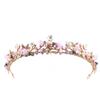 1pc crystal flower wedding headpiece for bride rhinestone flower tiara bride tiara princess women pageant wedding headband bridal crown Miss accessories view 1