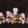 1pc crystal flower wedding headpiece for bride rhinestone flower tiara bride tiara princess women pageant wedding headband bridal crown Miss accessories view 3