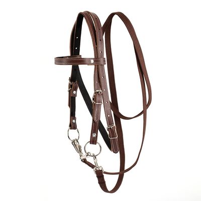Y.J TAILS Leather Horse Bridle, Adjustable Western Browband Bridles for Horses with Bits and Detachable Reins (L (Above 1.2 Meters), Brown)