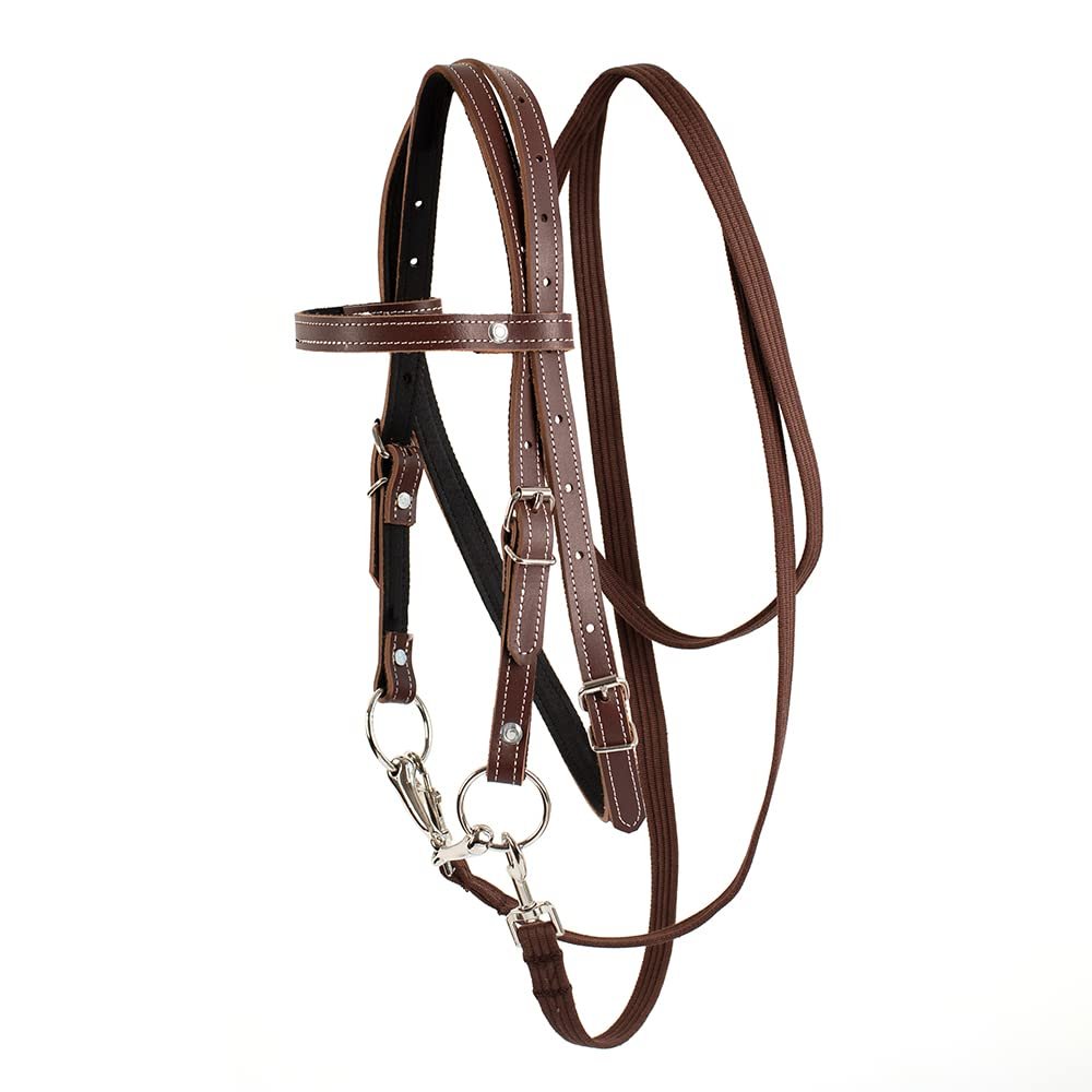 Y.J TAILS Leather Horse Bridle, Adjustable Western Browband Bridles for Horses with Bits and Detachable Reins (L (Above 1.2 Meters), Brown)
