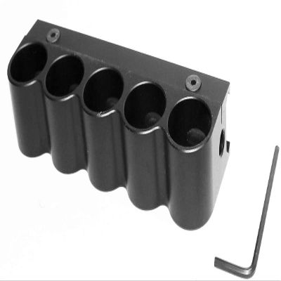 Trinity Aluminum Picatinny 5 Round Shotshell Shells Carrier Holder 12 Gauge Tactical Shell Pouch Ammo Shell Round slug Carrier Compatible with stoeger p3000 Pump.