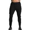 Maiyifu-GJ Men's Casual Tapered Joggers Slim Zip Ankle Training Sweatpants Lightweight Track Pants with Zipper Pockets (Black,Medium) view 1