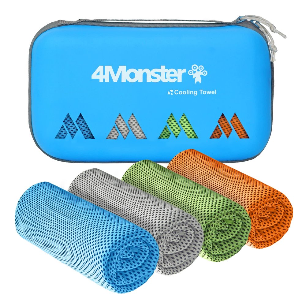 4Monster Cooling Towel for Neck and Face,Microfiber Cold Towel for Hot Weather,Quick Dry Ice Chilly Towel Cooling Rags for Neck Stay Cold for Gym,Yoga,Sport,Running,Camping,Fitness(40 x 12 inches)