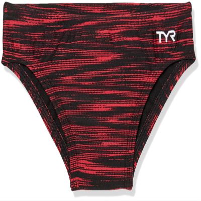TYR Boy's Durafast Elite Racer Brief Swimsuit, Red, 22