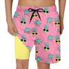 Cozople Boys Swim Trunks Size 8 Summer Quick Dry UPF50+ Beach Swim Shorts Funny Yellow Pineapple Bathing Suit Swimsuit with Stretchy Boxer Brief Liner Swimwear for Beachwear Size 7 view 1