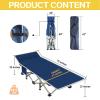 GETOVIN Cot, Camping Cot with Comfortable Thick Pad Cots for Sleeping Heavy Duty Camping Bed Folding Cot Double Layer Oxford with Carry Bag for Home Nap Outdoor Travel view 2