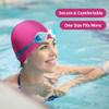 2pcs Cloth Swim Caps for Both Women & Men & Kids Fabric Durable Non-Waterproof Elastic Swimming Pool Cap Bathing Cap for Long and Short Hair (Rose red) view 3