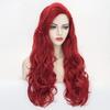 Wiggy Mermaid Wig + Starfish Hairpin Women Red Long Curly Wavy Cosplay Wigs Heat Resistant with Bangs Cap for Halloween Party Costume view 4