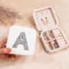Custom Initial Letter Jewelry Box for Women Girls Layer Jewelry Organizer Monogram Storage Case Travel Jewelry Box Organizer Box for Earrings Rings Necklaces Case Gift for Wedding Engagement Birthday view 3