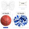 aiviwiai Professional Metallic Cheerleading Pom Poms with Baton Handle, 1 Pair Vibrant Cheerleader Poms for Cheer Squad Spirit, Dance Performance Gear, Team Sports Accessories (Blue and White) view 2